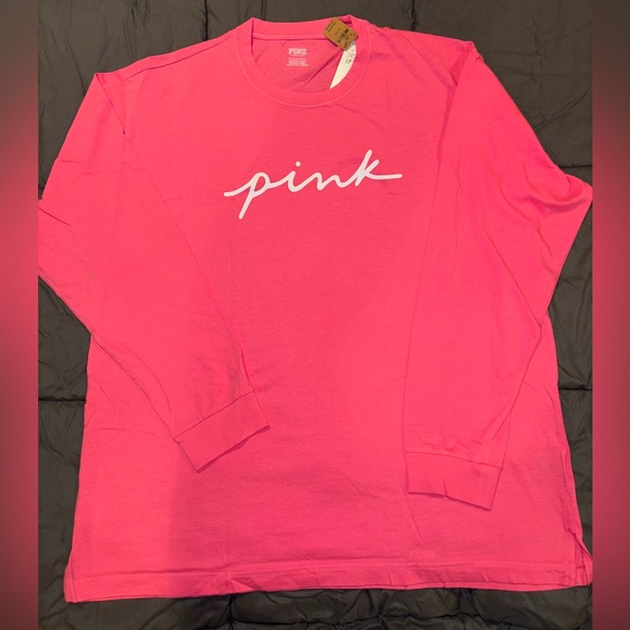 PINK XL long sleeve campus tee - Picture 1 of 1